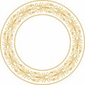 Vector gold seamless round Egyptian ornament.