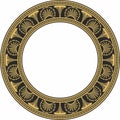 Vector gold seamless round Egyptian ornament.