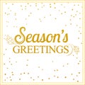 Vector gold seasons greetings card design. Royalty Free Stock Photo