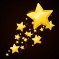 Vector gold star black background design Royalty Free Stock Photo