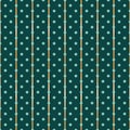Vector gold stripes teal green dots repeat pattern