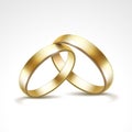 Vector Gold Wedding Rings Isolated Royalty Free Stock Photo