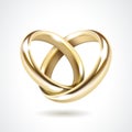 Vector Gold Wedding Rings Isolated Royalty Free Stock Photo