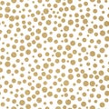 Vector gold yellow textured seamless pattern thigh circle polka dots Royalty Free Stock Photo