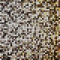 Vector golden abstract retro vintage pixel mosaic