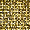 Vector golden abstract retro vintage pixel mosaic