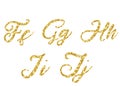 Vector golden alphabet. Royalty Free Stock Photo