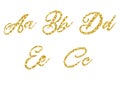 Vector golden alphabet. Royalty Free Stock Photo