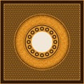 Vector golden arabic card template with ornamented circles and patterns. design for covers, print, cards