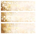 Vector golden banners. Royalty Free Stock Photo