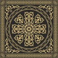 Vector golden and black square Yakut ornament.