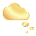 Vector golden blank speech bubble in the form of a cloud Royalty Free Stock Photo