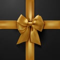 Vector Golden Bow on Black Background