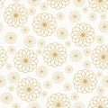 Vector golden circle line flower on doted background