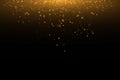 Vector golden cloud glitter wave abstract illustration. Gold star dust trail sparkling particles isolated on black Royalty Free Stock Photo