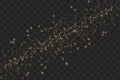 Vector golden cloud glitter wave abstract illustration. White star dust trail sparkling particles isolated on Royalty Free Stock Photo