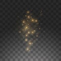 Vector golden cloud glitter wave abstract illustration. White star dust trail sparkling particles isolated on Royalty Free Stock Photo