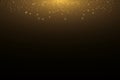 Vector golden cloud glitter wave abstract illustration. White star dust trail sparkling particles isolated on Royalty Free Stock Photo