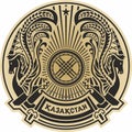 Vector golden coat of arms of the Republic of Kazakhstan