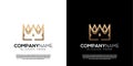 Vector golden crown m letter logo Royalty Free Stock Photo