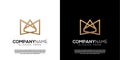 Vector golden crown m letter logo