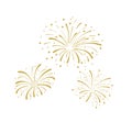 Vector Golden Doodle Fireworks Isolated, Celebration, Party Icon, Anniversary, New Year Eve. Royalty Free Stock Photo
