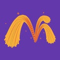 Vector Golden Doodle Fireworks for your design. Firework with solid and flat color. Vector illustration. Royalty Free Stock Photo