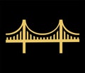 Vector Golden Gate Bridge Icon.