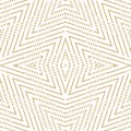 Vector golden geometric lines pattern. White and gold seamless linear background Royalty Free Stock Photo