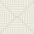 Vector golden geometric lines seamless pattern. White and gold grid ornament Royalty Free Stock Photo