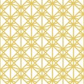 Vector golden geometric seamless pattern. Abstract elegant linear geometrical texture. Gold and white background with thin lines, Royalty Free Stock Photo