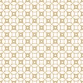 Vector golden geometric seamless pattern with rounded grid, net, mesh, lattice Royalty Free Stock Photo