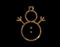 Vector golden glitter Christmas snowman with scraf icon Royalty Free Stock Photo