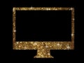 Vector golden glitter gold color flat computer icon Royalty Free Stock Photo