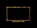 Vector golden glitter of isolated OLED black flat smart wide TV