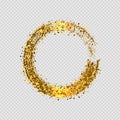 Vector golden glitter round decorative frame