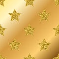 Vector golden glitter stars seamless pattern Royalty Free Stock Photo