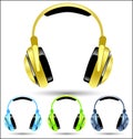 Vector Golden Headphones