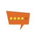 Vector golden isolated four stars. Customer feedback concept. Vector