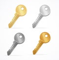 Vector Golden Keys set Royalty Free Stock Photo