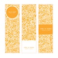 Vector golden lace roses vertical banners set Royalty Free Stock Photo