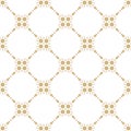 Vector golden lattice ornament. Geometric seamless pattern in oriental style Royalty Free Stock Photo