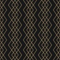 Vector golden lines pattern. Subtle geometric seamless texture. Black and gold Royalty Free Stock Photo