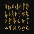 Vector golden lowercase alphabet Royalty Free Stock Photo