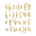 Vector golden lowercase alphabet Royalty Free Stock Photo