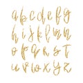 Vector golden lowercase alphabet Royalty Free Stock Photo