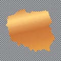 Vector golden map of Poland on transparent background