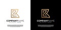 Vector golden monogram Z letter logo Royalty Free Stock Photo