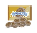 Vector golden oreo cookie package Royalty Free Stock Photo