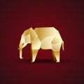 Vector golden origami elephant Royalty Free Stock Photo